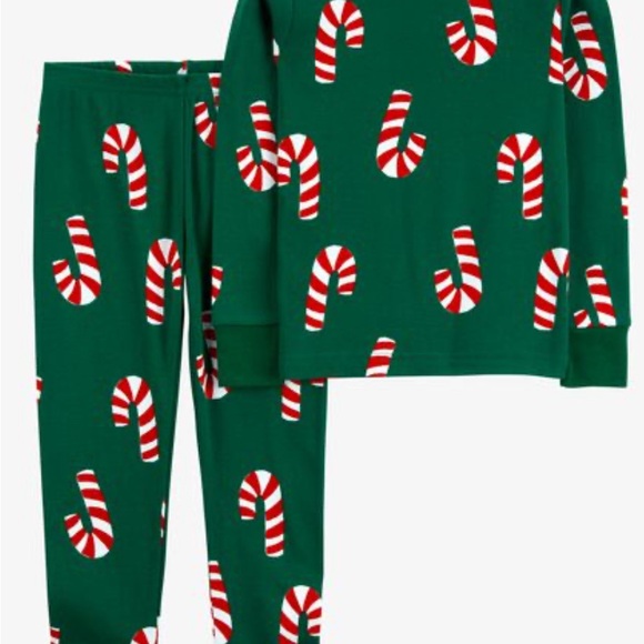Carter's Green Candy Cane Pajama Set - Picture 1 of 2